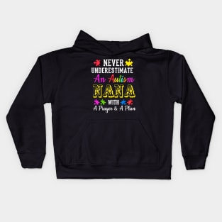 Never Underestimate An Autism NANA T Shirt Awareness Kids Hoodie